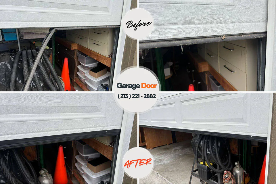 Before and after: garage door repair Owenton, KY